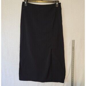 Vintage Patagonia Continental Women's 10 Black Long Nylon Skirt 58625 Zip Slit